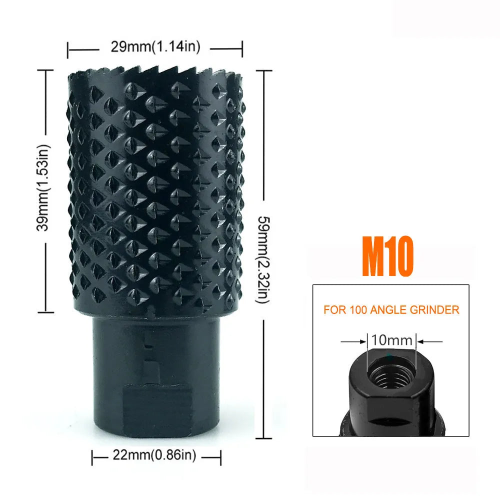 Spherical grinding head for angle grinder woodworking with M10 M14 thread