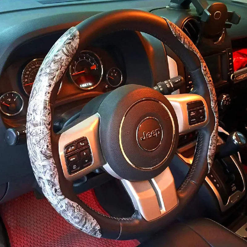 Peach wood grain artificial leather steering wheel sleeve for 38cm wheel sedan or off-road vehicle