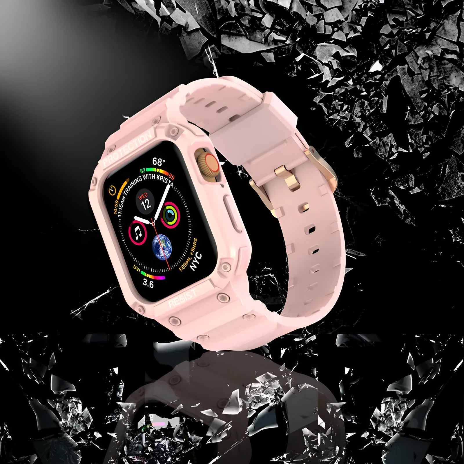 Apple Watch Series 8 compatible soft TPU sport strap in multiple colour options