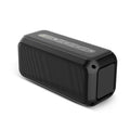 Black plastic portable Bluetooth speaker with subwoofer and 4000mAh battery for outdoor and home use