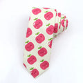 Narrow Korean style cotton bow tie with a printed cartoon pattern in various colours.
