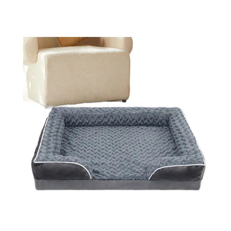 Removable washable waterproof dog kennel mat in light grey, shown in a metal crate.