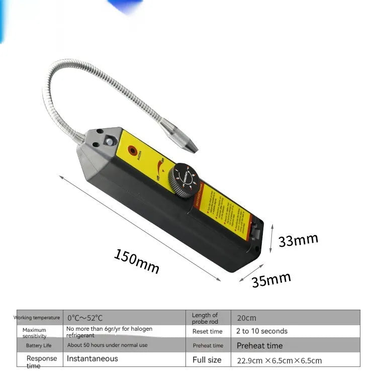 WJL-6000 electronic halogen leak detector with 20cm flexible probe for automotive air conditioning refrigerant testing