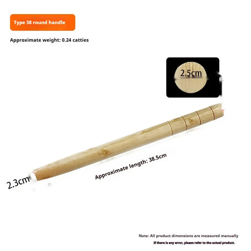 Locust wood replacement handles for axes, hoes, and sickles in various lengths on a plain background.