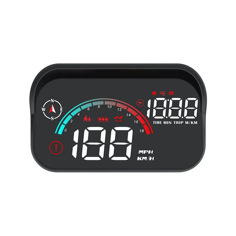 Black head-up display car projector for GPS speed and compass information with universal vehicle compatibility