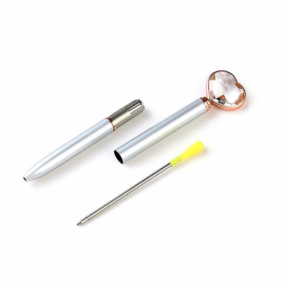 Creative crystal love ball metal pen in golden, rose gold and silver colour options