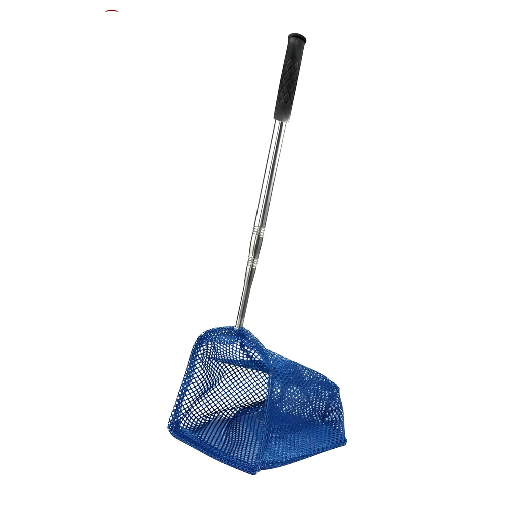 Portable retractable foldable table tennis ball picking net with stainless steel frame and blue four-corner net