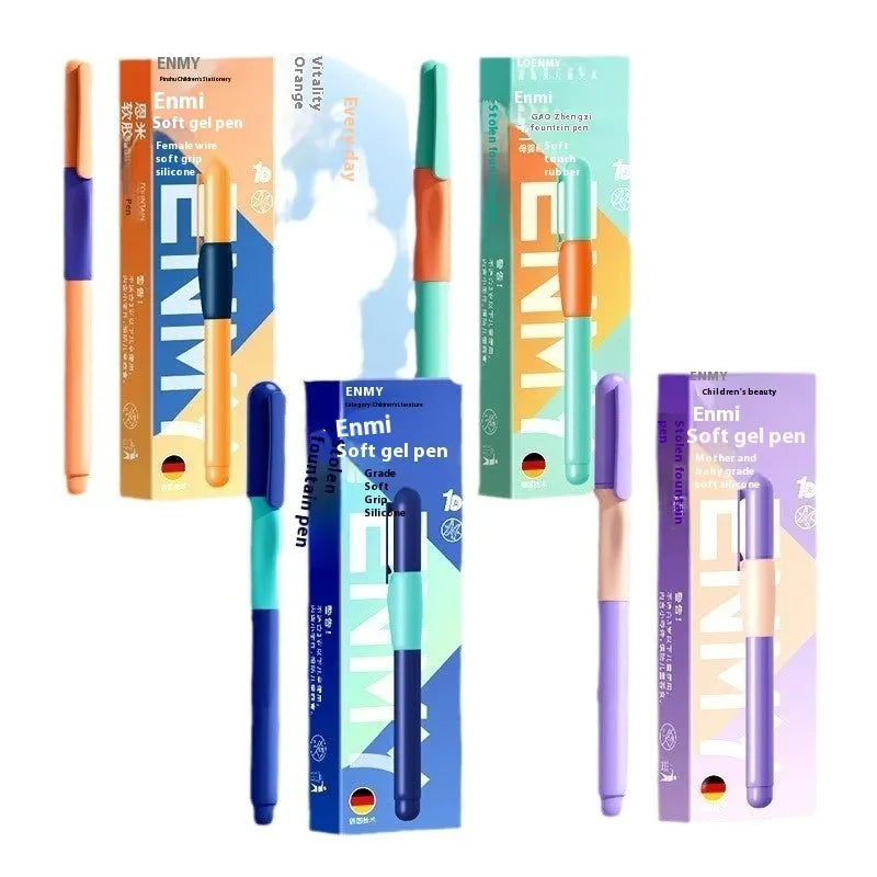 Student posture correction pen with plastic shell, blue colour, boxed packaging