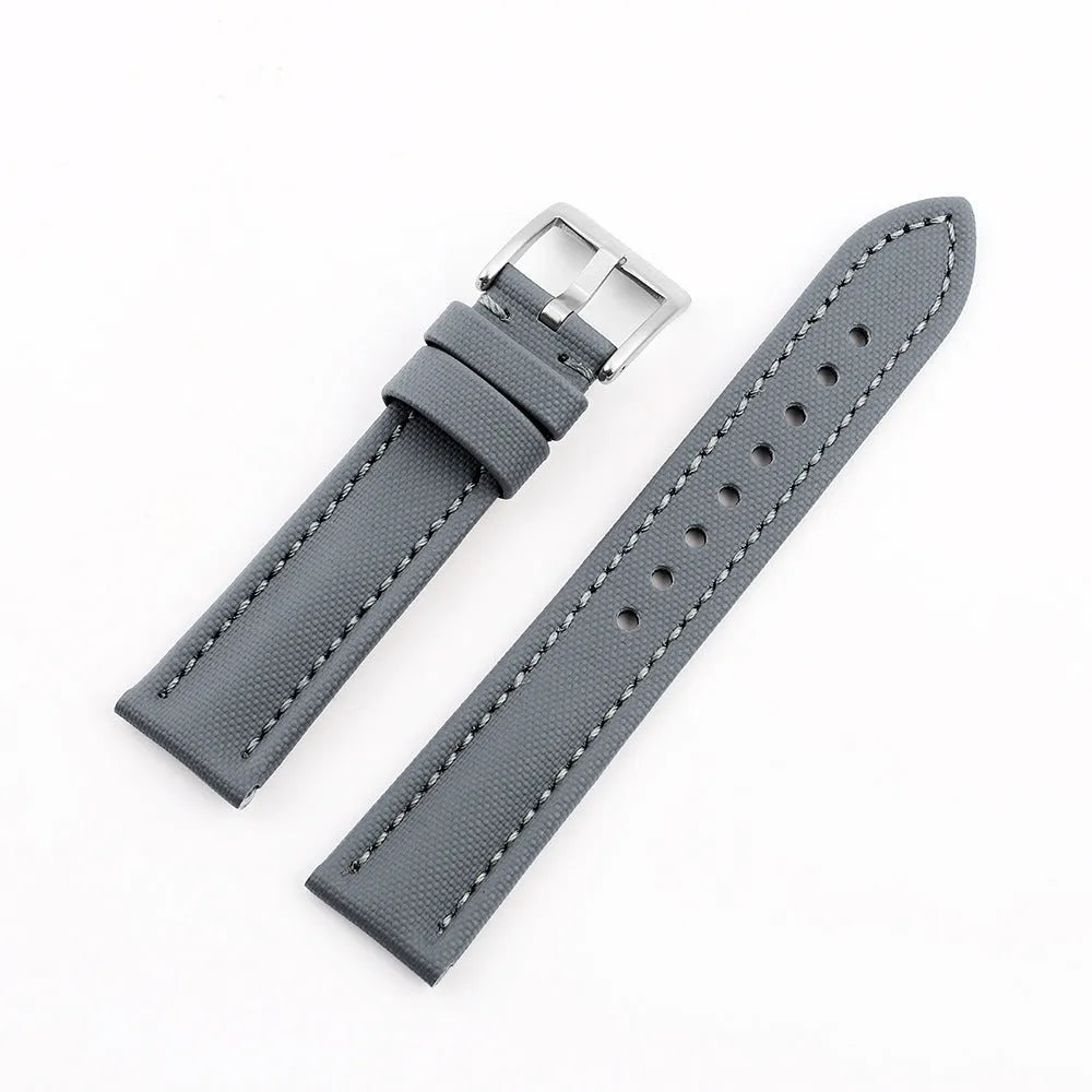 Oxford water-repellent cloth leather fit watch strap in black with 20mm lug width