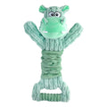 Large squeaky plush dog toy with handle and crinkle paper for interactive play