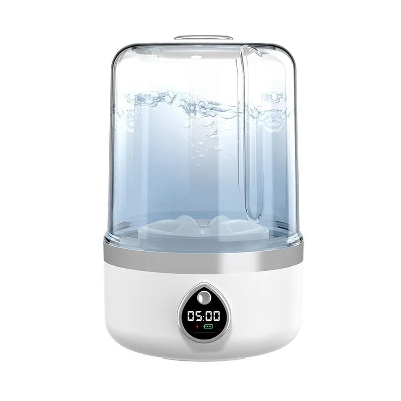 Portable household USB charging automatic mini washing machine in white plastic, 13.5cm wide.