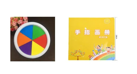 16cm non-toxic finger print mud inkpad kit with picture albums for children's educational crafts
