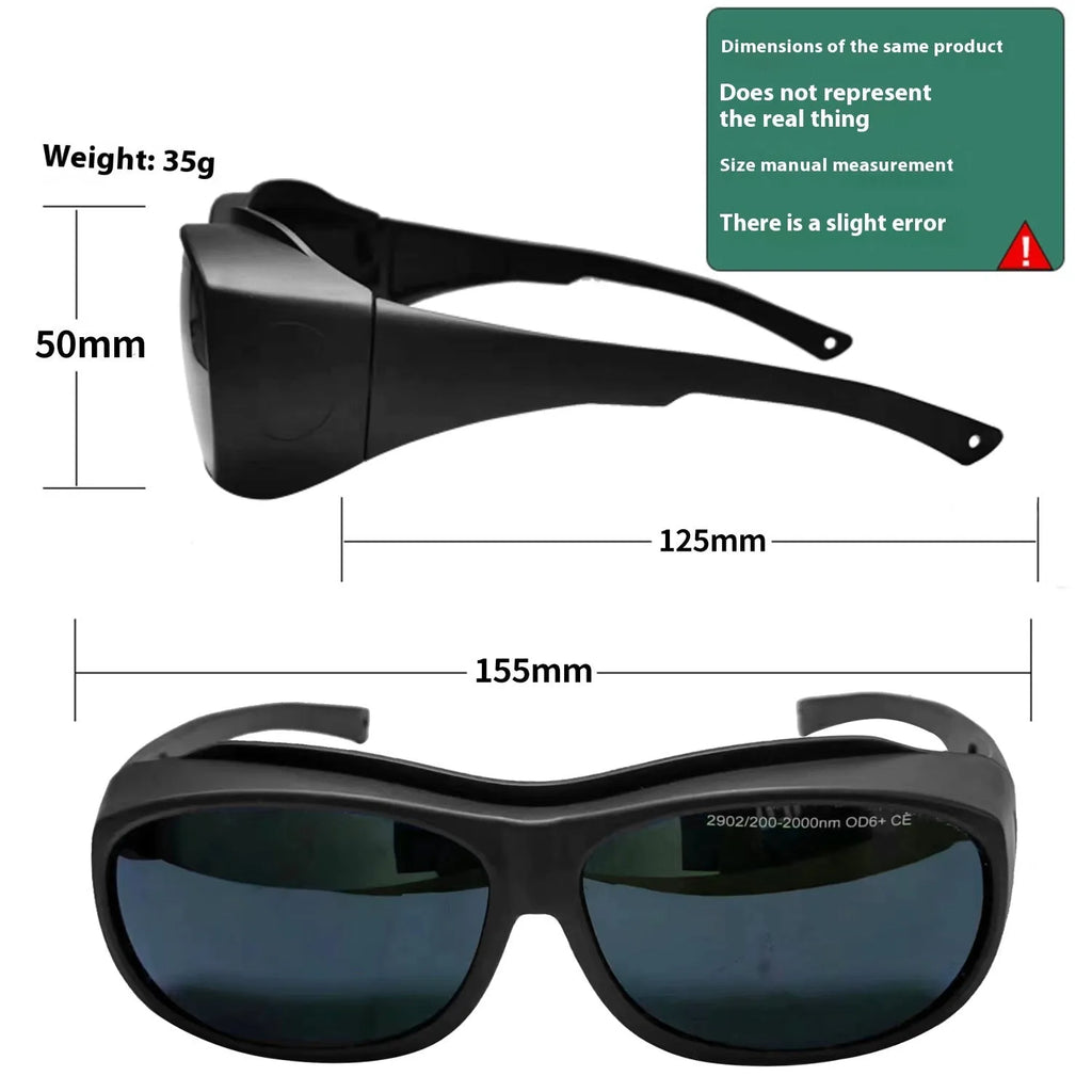 Laser protection goggles with PC lenses for 200-2000nm wavelength protection