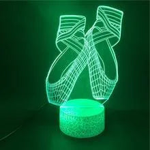 Ballet dancer silhouette 3D night light with remote control showing seven colour changing LED options
