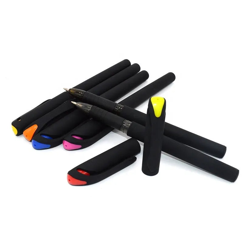 14cm long plastic gel pen with black refill for advertising gifts, shown in pack of ten pieces