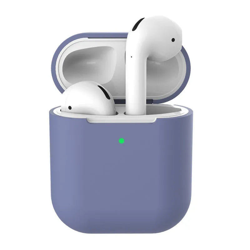 Silicone clamshell protector case for Apple AirPods 2 wireless earphones in multiple colour options