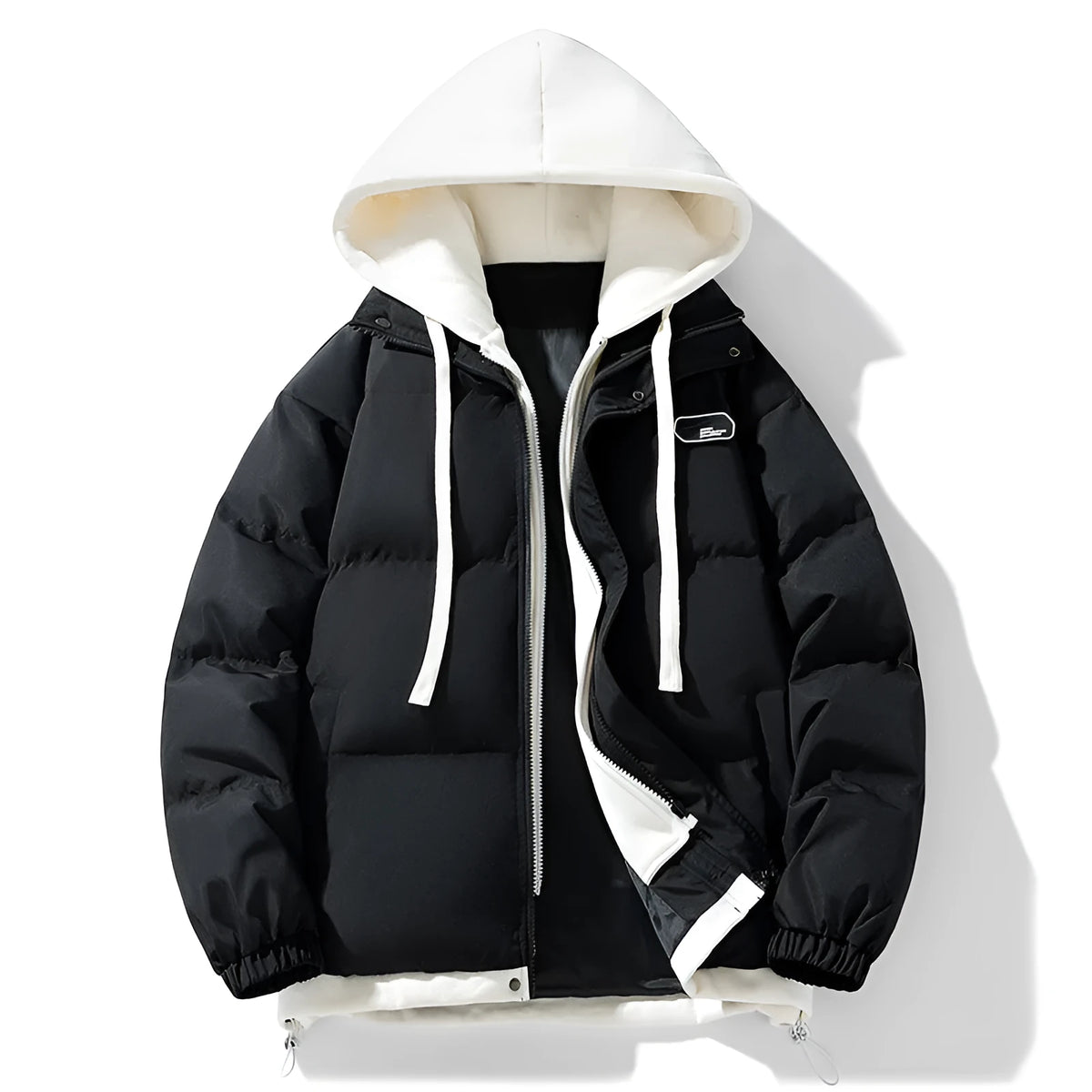 Thickened hooded corduroy coat for men in dark purple, padded warm jacket