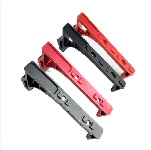 Metal tactical hand stop accessory for Picatinny rail with M-LOK and KEY-MOD mounting options