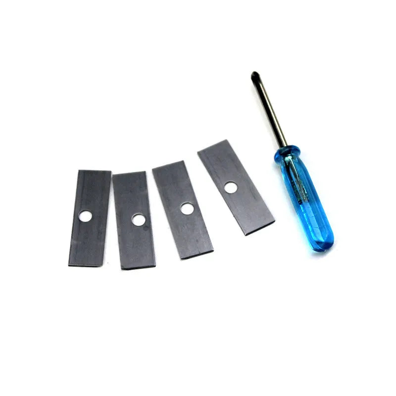 Geometric shaped four-hole plastic pencil sharpener for art sketching with built-in screwdriver tool.