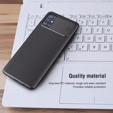 CamShield Samsung Galaxy A51 black PC back cover phone case front view