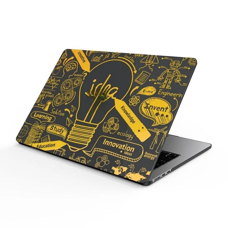 Plastic laptop protective case for MacBook in bronzing black finish, showing hard shell cover on computer