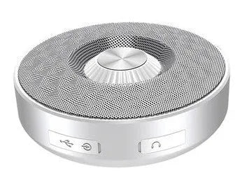 Portable wireless Bluetooth mini speaker in black, orange, and silvery white colour options.