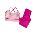 Women's blue and white quick-drying yoga set with sleeveless tank top and cropped pants