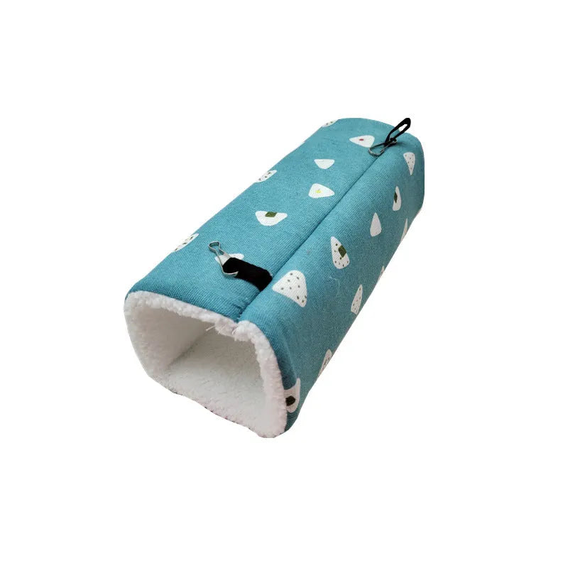 Super soft plush tunnel nest with stainless steel frame in Small 22x10cm size for small pets