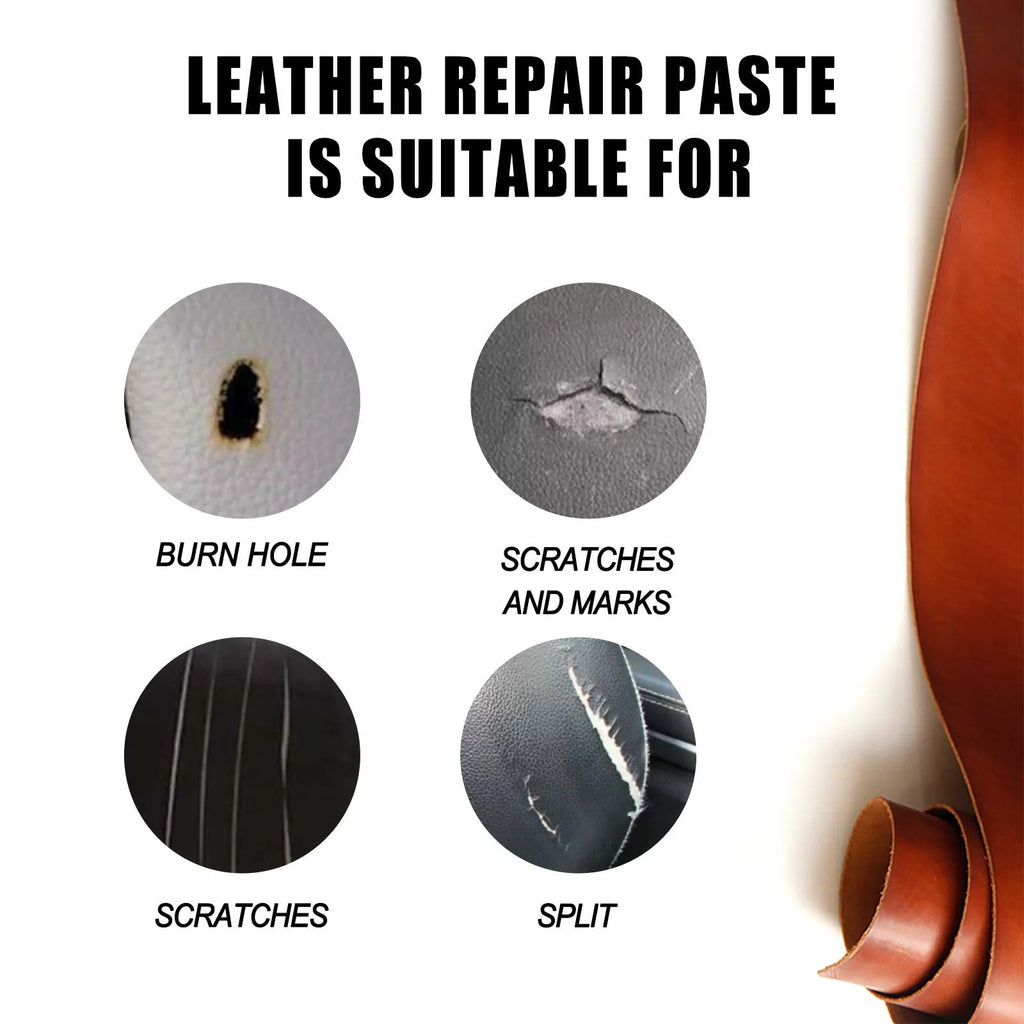 60ml leather repair paste in 5x4.4cm container for car seat and sofa scratch restoration