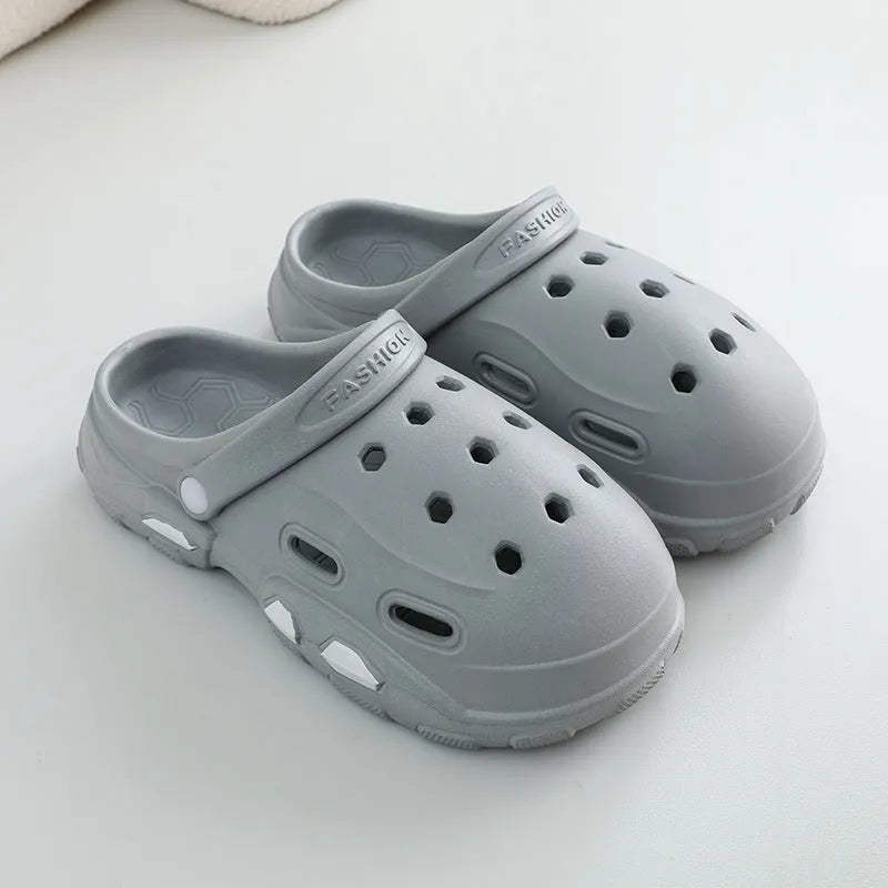 Unisex EVA garden clog sandals thick sole summer anti-slip outdoor footwear light yellow