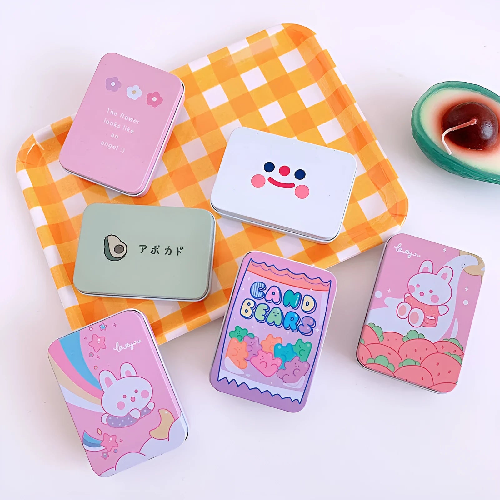 Small iron storage box for stickers and craft materials in decorative designs