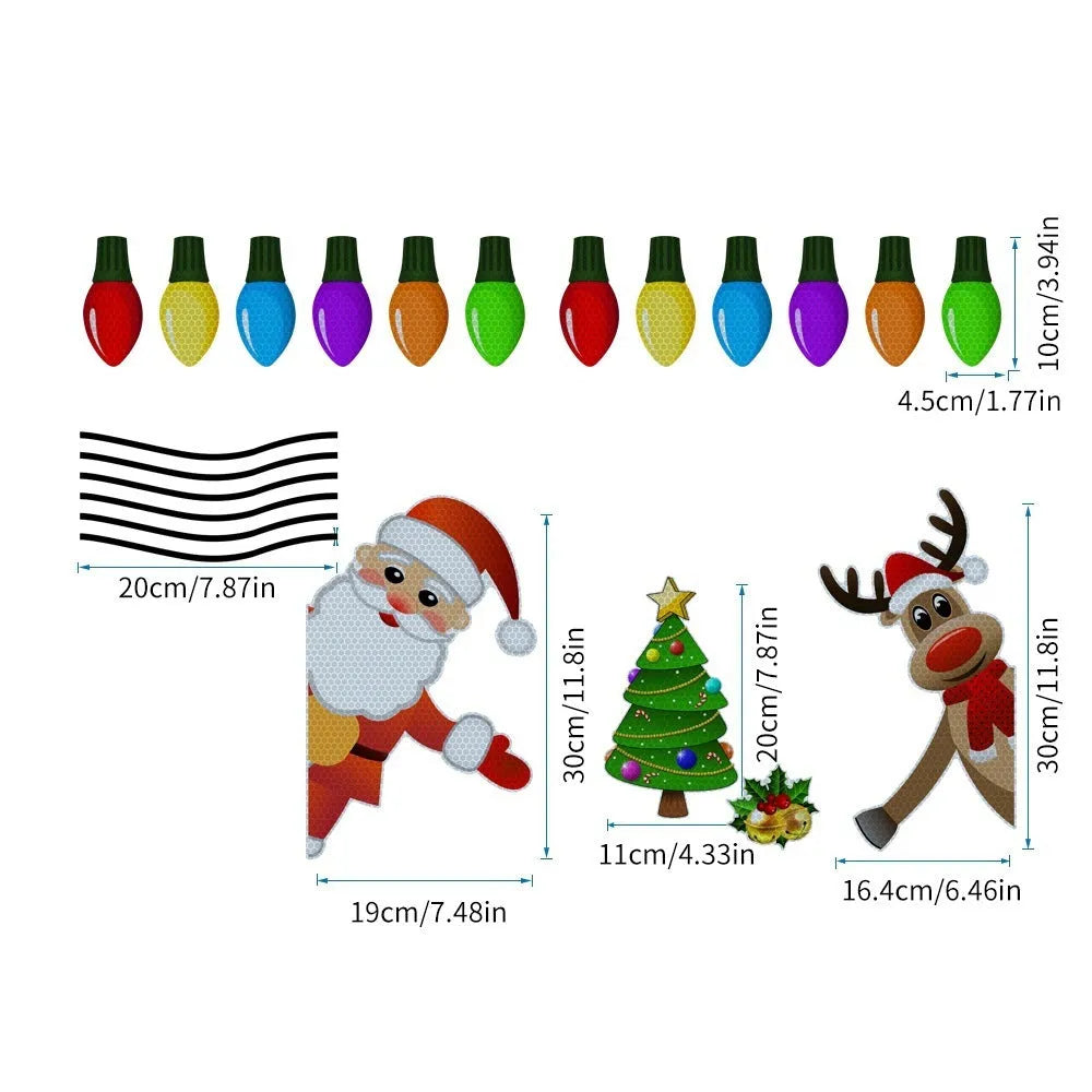 Christmas elk reflective magnetic car decoration sticker in RFM025 colour with cartoon design