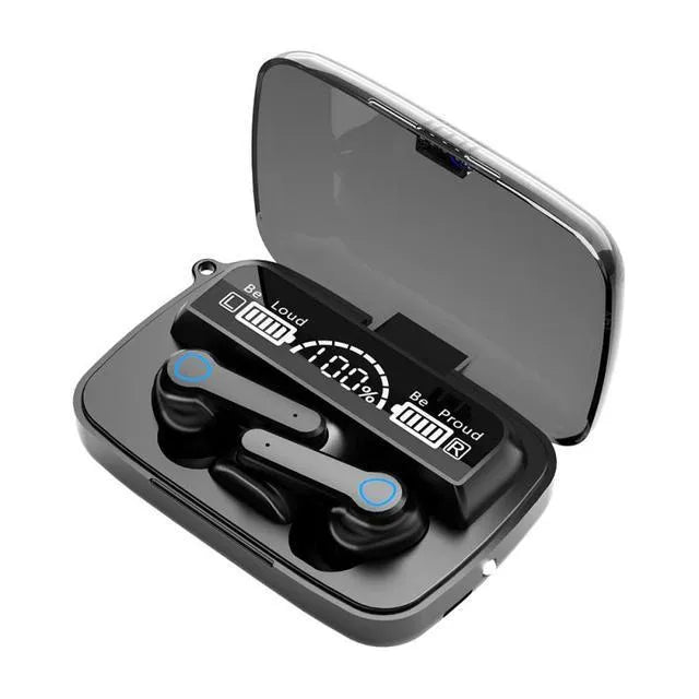 Digital display sport wireless headphone in M19 colour with in-ear design and USB charging
