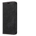 Magnetic flip phone case for iPhone in a solid colour, showing TPU frame and leather cover.