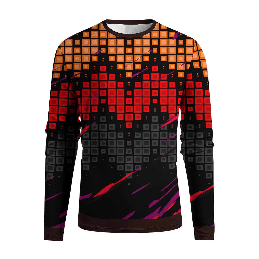 Men's long sleeve round neck milk silk pullover jumper on a hanger, multiple colour options available.