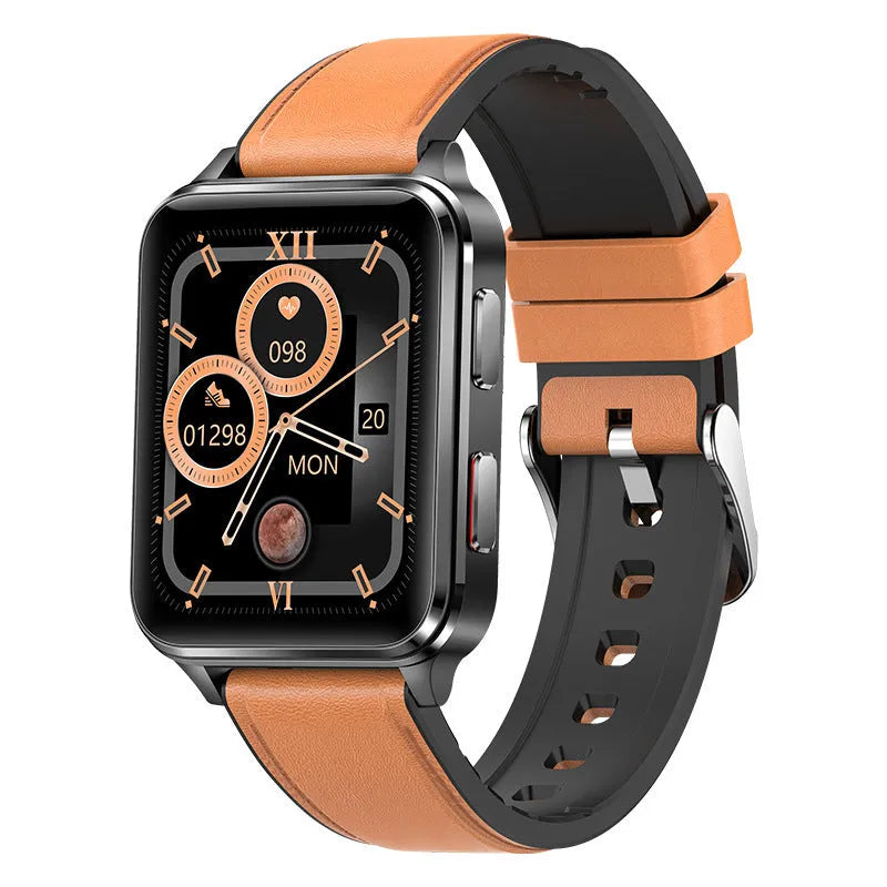 Blue all-weather multi-sport watch with a 1.70-inch screen on a silicone wristband