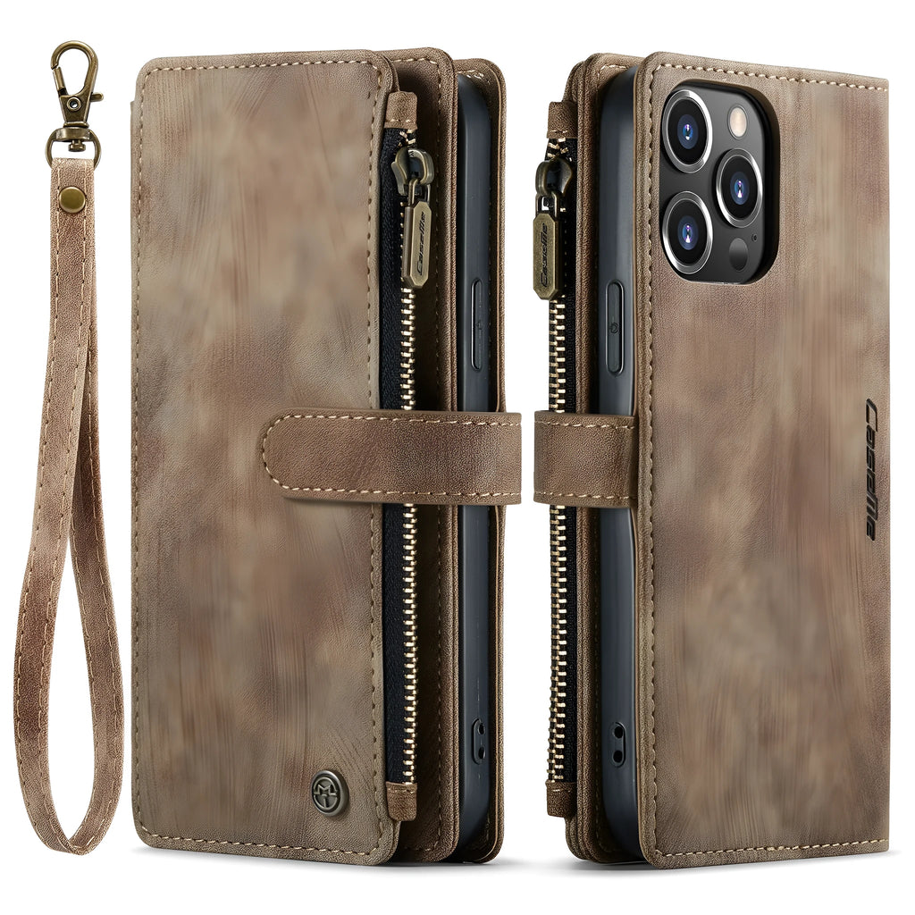 Samsung wallet phone case with card slots and magnetic closure in retro style