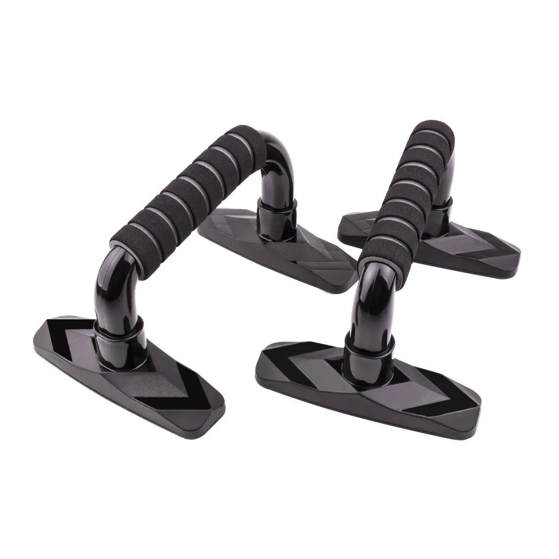 Diamond push up bars in blue, red, grey, and black colours with PP sponge handles for strength training