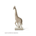 Wood colour giraffe resin ornament on a table, showing European style design and 30.5cm height.