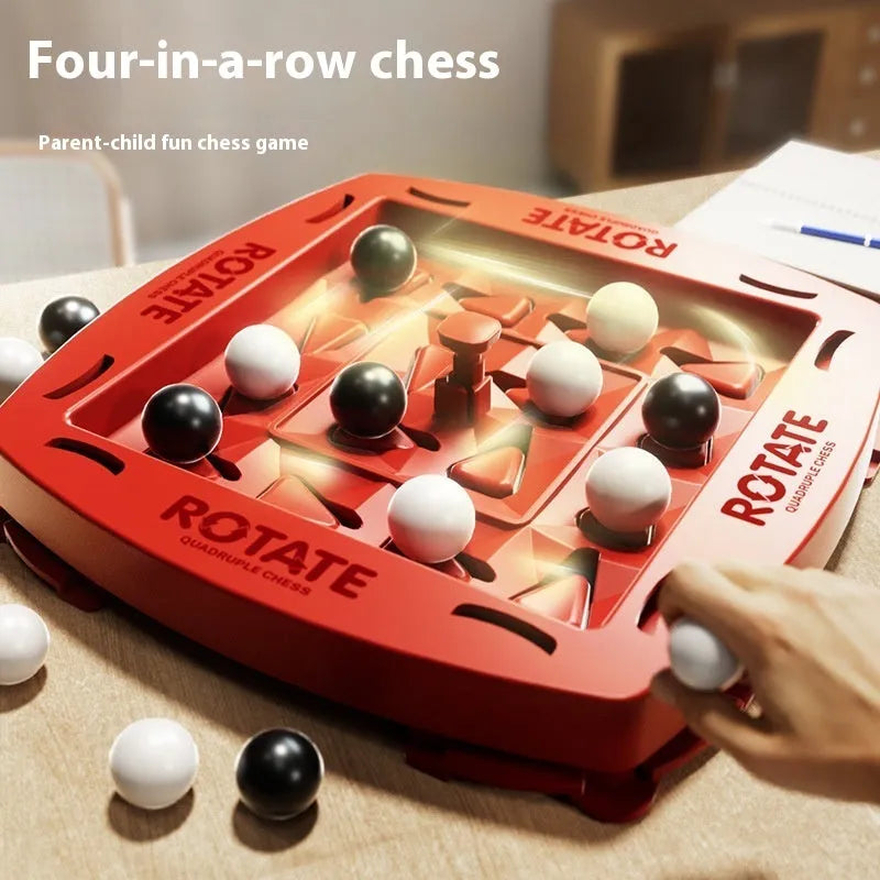 Track Logic Chess educational board game with black and white beads in colour box package, for teenagers aged 7 to 14