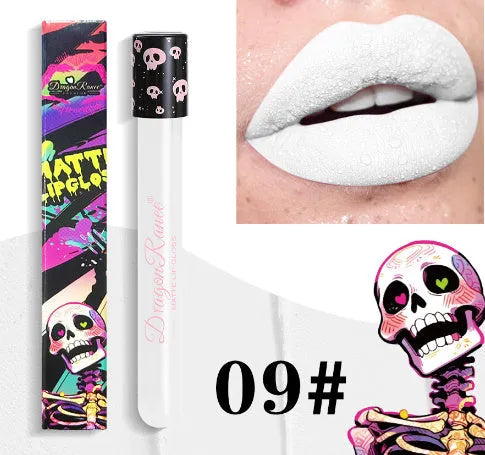 Halloween creative makeup lip gloss in skull test tube with waterproof matte finish