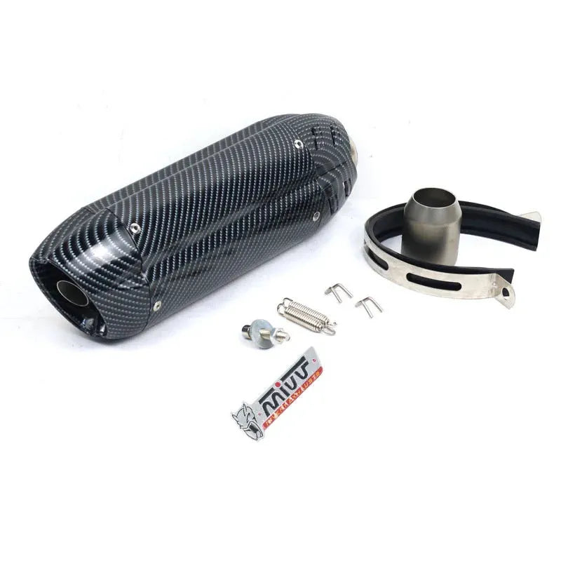 Motorcycle exhaust modification stainless steel component with hexagonal design