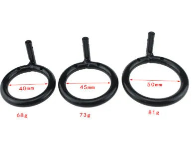 Black manganese steel men's chastity lock ring for sexual pleasure, shown on a neutral background