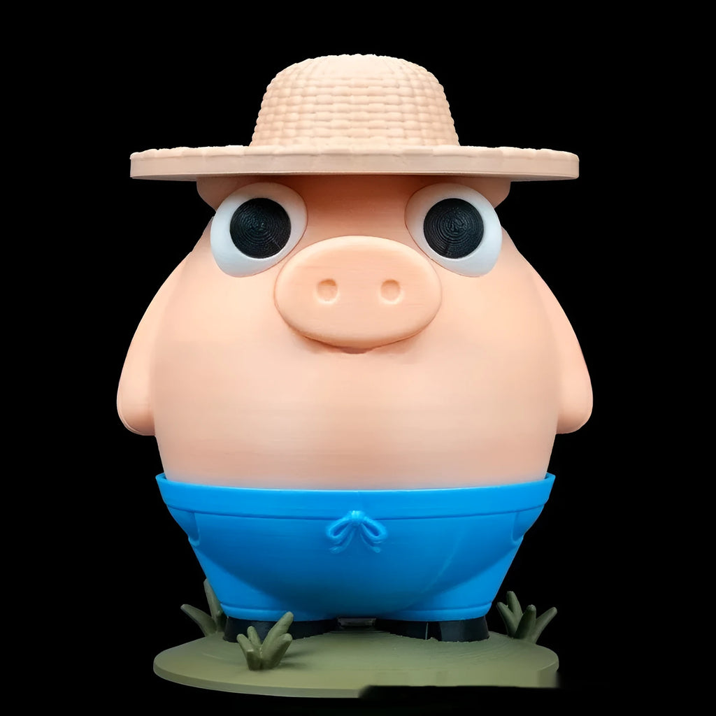 Creative farm animal plastic coin bank in pink and skin colour 17x11x11.7cm