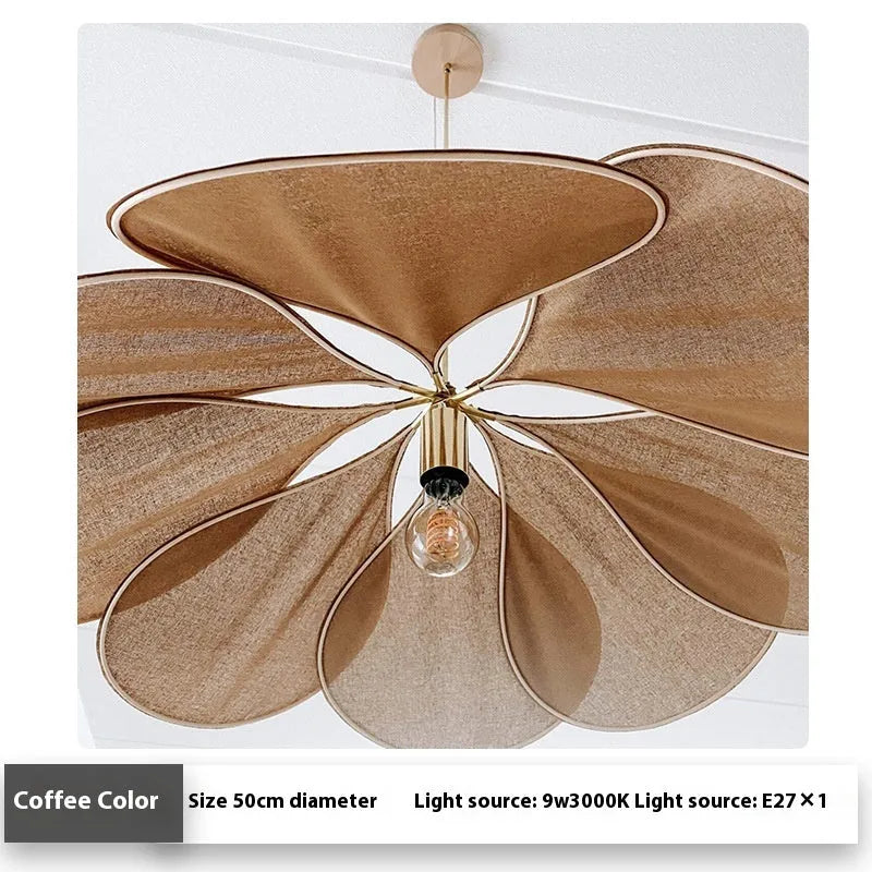 Bohemian-style cloth hanging lamp with log wind design in a choice of colours and sizes.