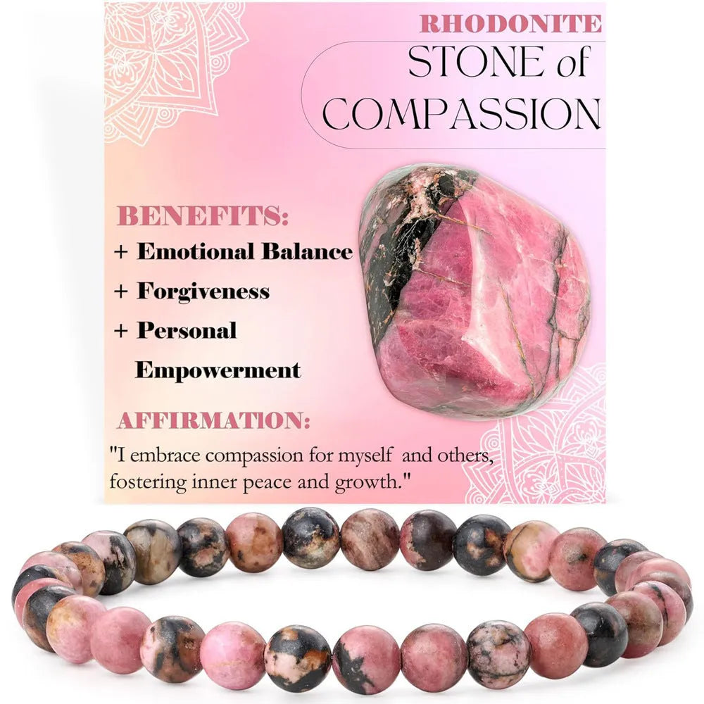 Handmade geometric bracelet with 6mm natural agate beads on an adjustable strap.