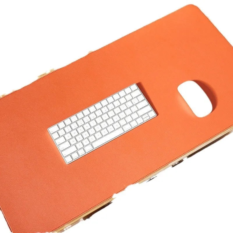 Cork leather table mat and PVC mouse pad in orange with 3.8mm thickness, 60x30cm size