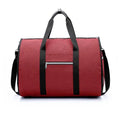Medium cylinder travel bag in Oxford cloth with zipper closure, available in blue, red, light grey, and black