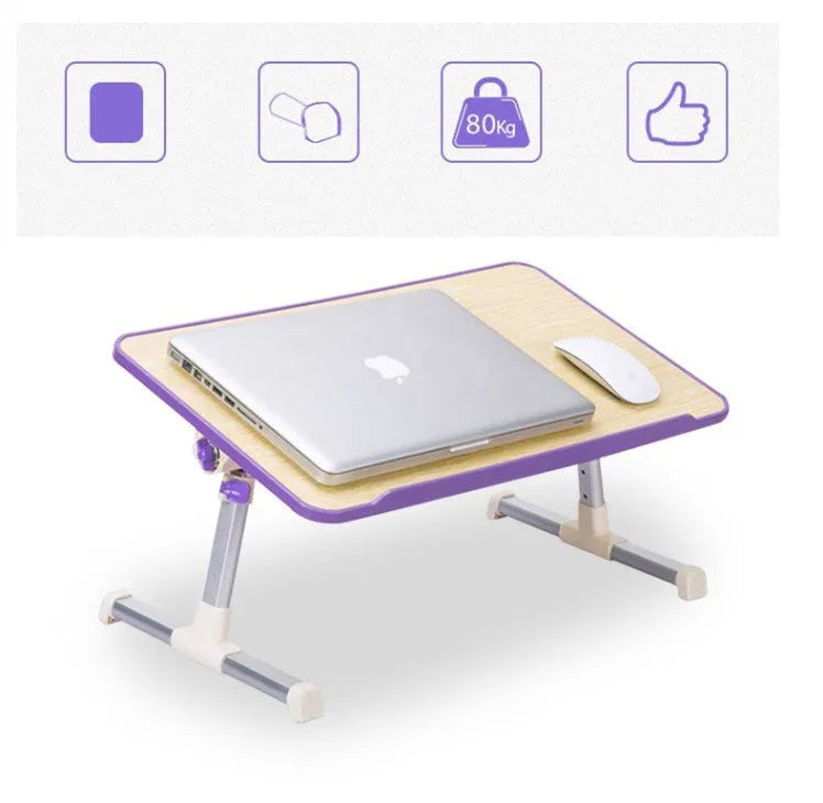 New Notebook Computer Table in Lilac Purple with adjustable height and tilted desktop on a light background