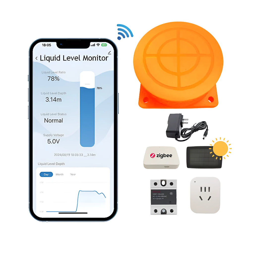 Moray ME201W wireless water and fuel level sensor with smartphone app control for remote tank monitoring
